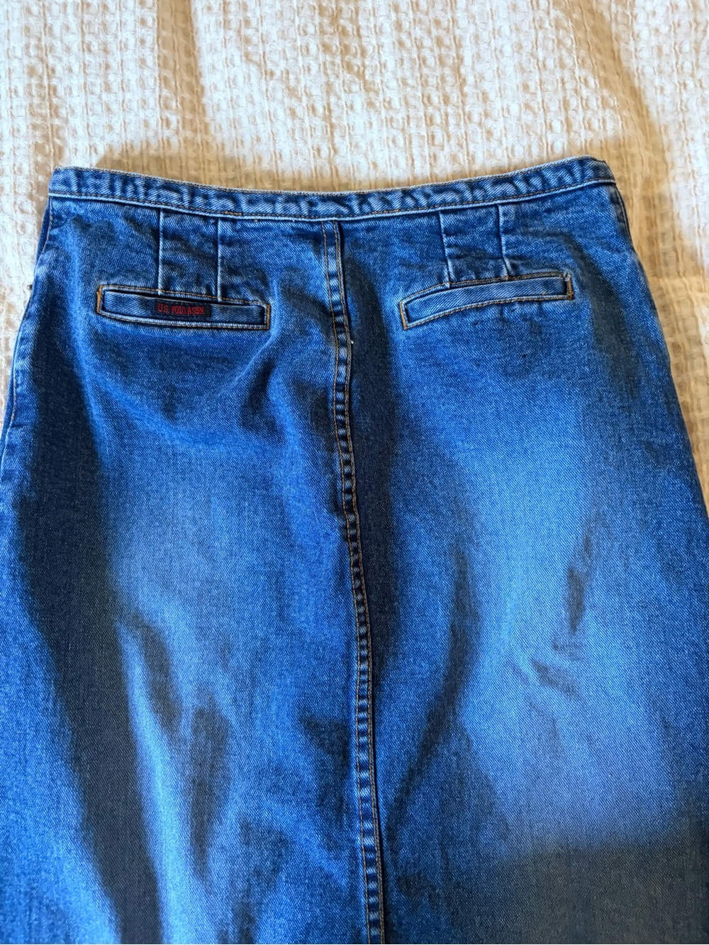 U.S. Polo Assn. Denim Maxi Skirt with Front Slit